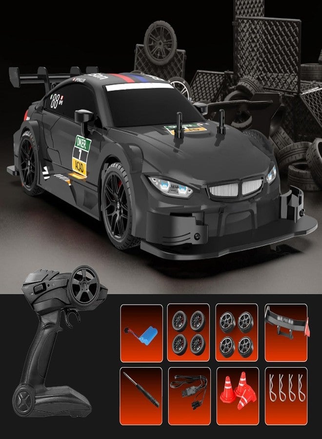 OOTLO 1:16 Scale RC Drift Car 4WD, 40km/h High Speed Remote Control Car with LED Lights | 2.4GHz G.T.A Drift Racing Car RTR | Rechargeable Sport RC Car Toy for Adults & Teens Multi - Image 3